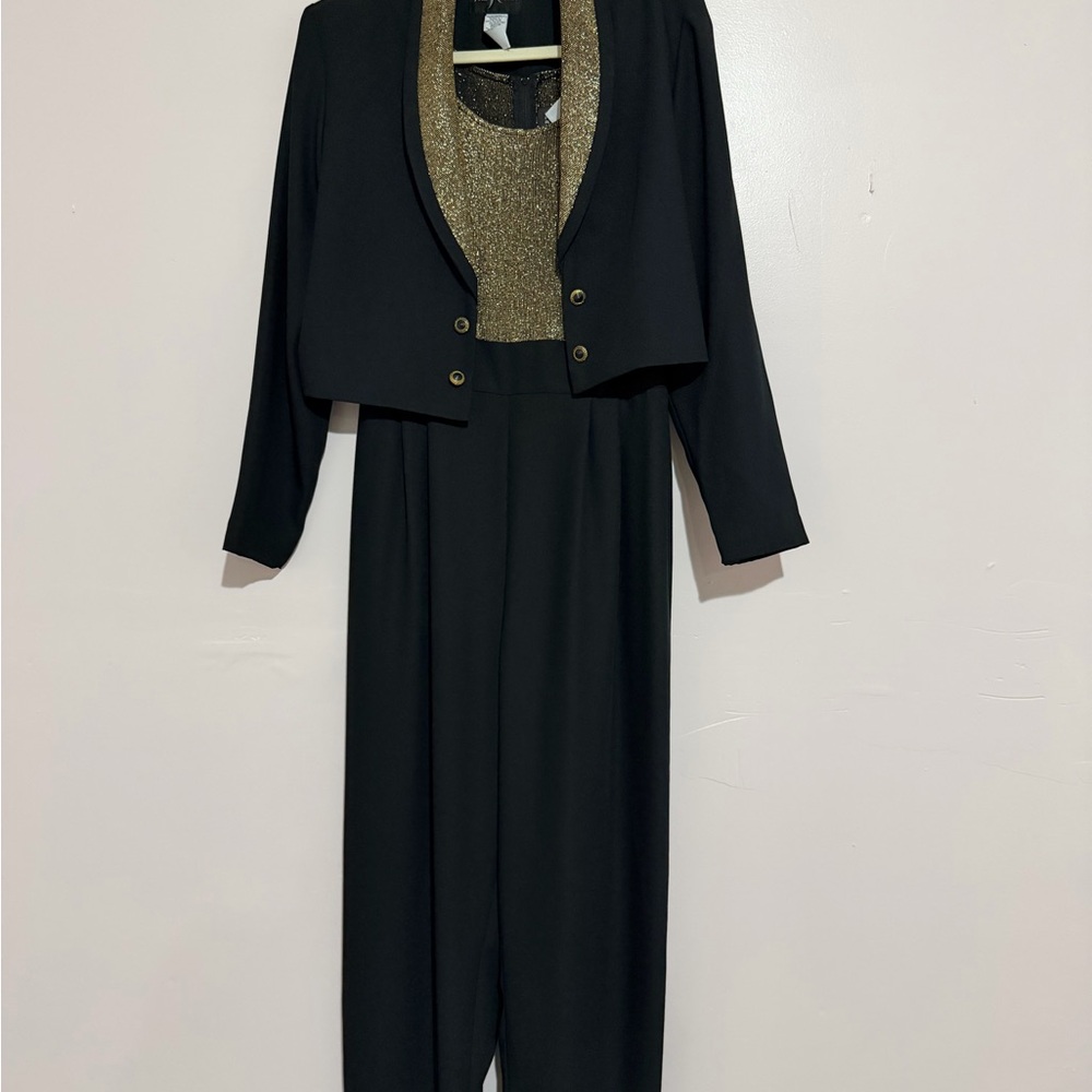 Elegant Black and Gold Jumpsuit